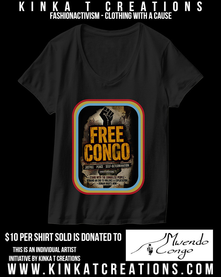Basic V-Neck T-Shirt (Black): Free Congo