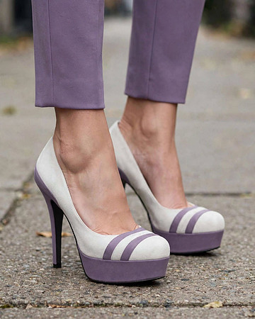 Striped Platform Pumps: Grapo