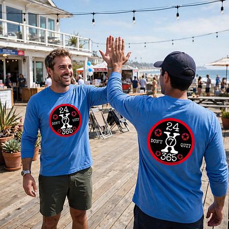 Tri-blend Long Sleeve Shirt (True Royal): 24x7x365 Don't Quit