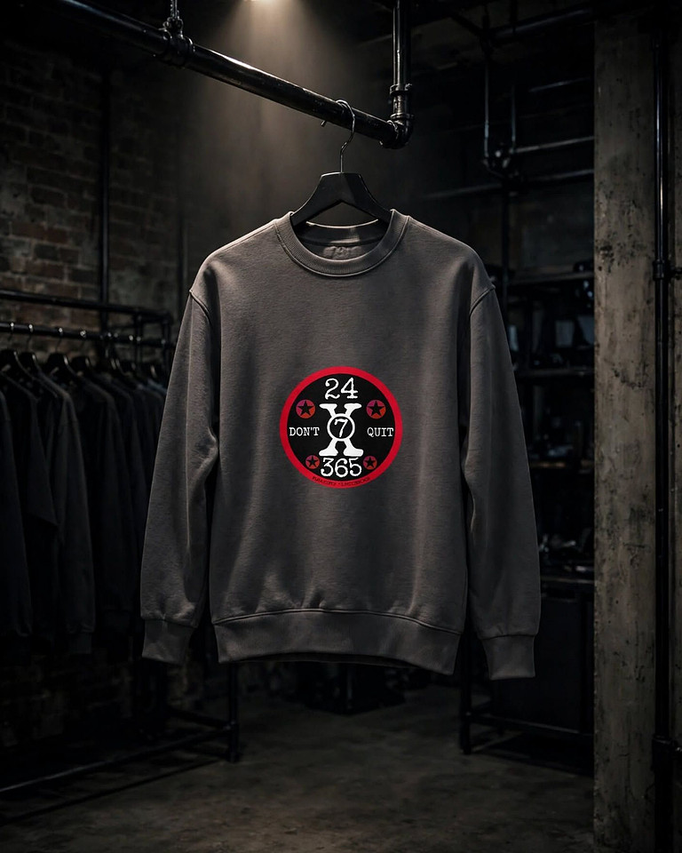 Premium Oversized Sweatshirt (Graphite Black): 24x7x365 Don't Quit