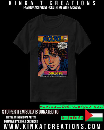 Basic Dark T-Shirt (Black): Kojo From Gaza