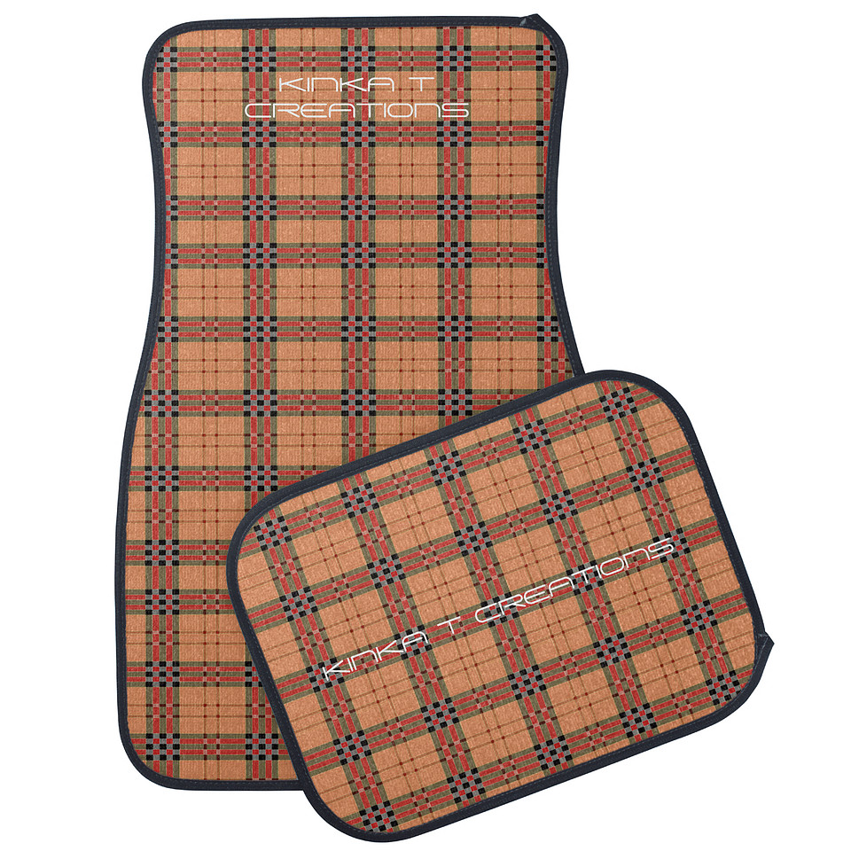 ($140) Vehicle Floor Mat Set: The Red Plaid
