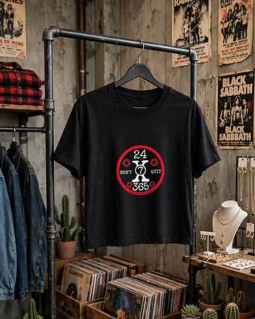 Boxy T-Shirts (Black): 24x7x365 Don't Quit