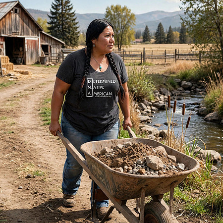 Plus Sized T-Shirt (Smoke): D.N.A. Determined Native American