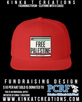 YP - Classics Adult Flat Visor Classic Snapback Cap (Red): Free Palestine - I Stand In Solidarity