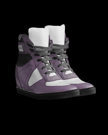 Lace-Up Wedge Sneakers: Grapo