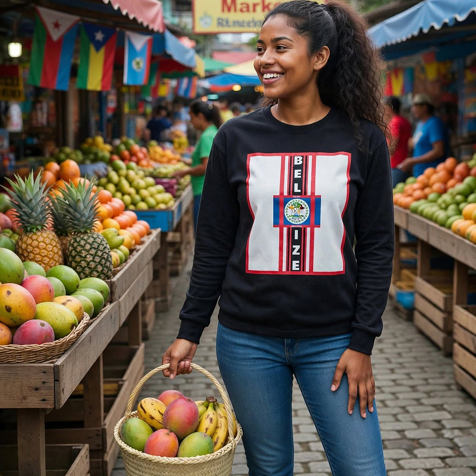 Tri-Blend Long Sleeve T-Shirt: Belize
