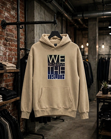 Premium Oversized Hoodie (Tan): We Deserve The Truth