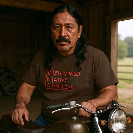 Short Sleeve T-Shirt (Brown) D.N.A. Determined Native American