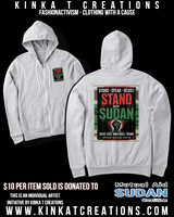 Adult Zip-Up Hoodie (Athletic Heather): Stand With Sudan