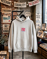 Premium Oversized Hoodie (Bone): Freedom Is Free. Control Carriers Costs