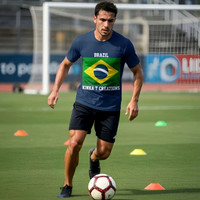 Short Sleeve T-Shirt (Navy Blue): Brazil