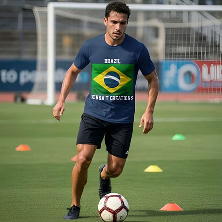 Short Sleeve T-Shirt (Navy Blue): Brazil