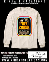 Tri-Blend Long Sleeve T-Shirt (Oatmeal): Free Congo