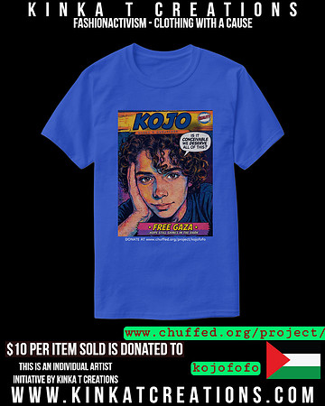 Basic Dark T-Shirt (Blue Royal): Kojo From Gaza