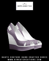 Open Toe Wedge Sandals: Grape