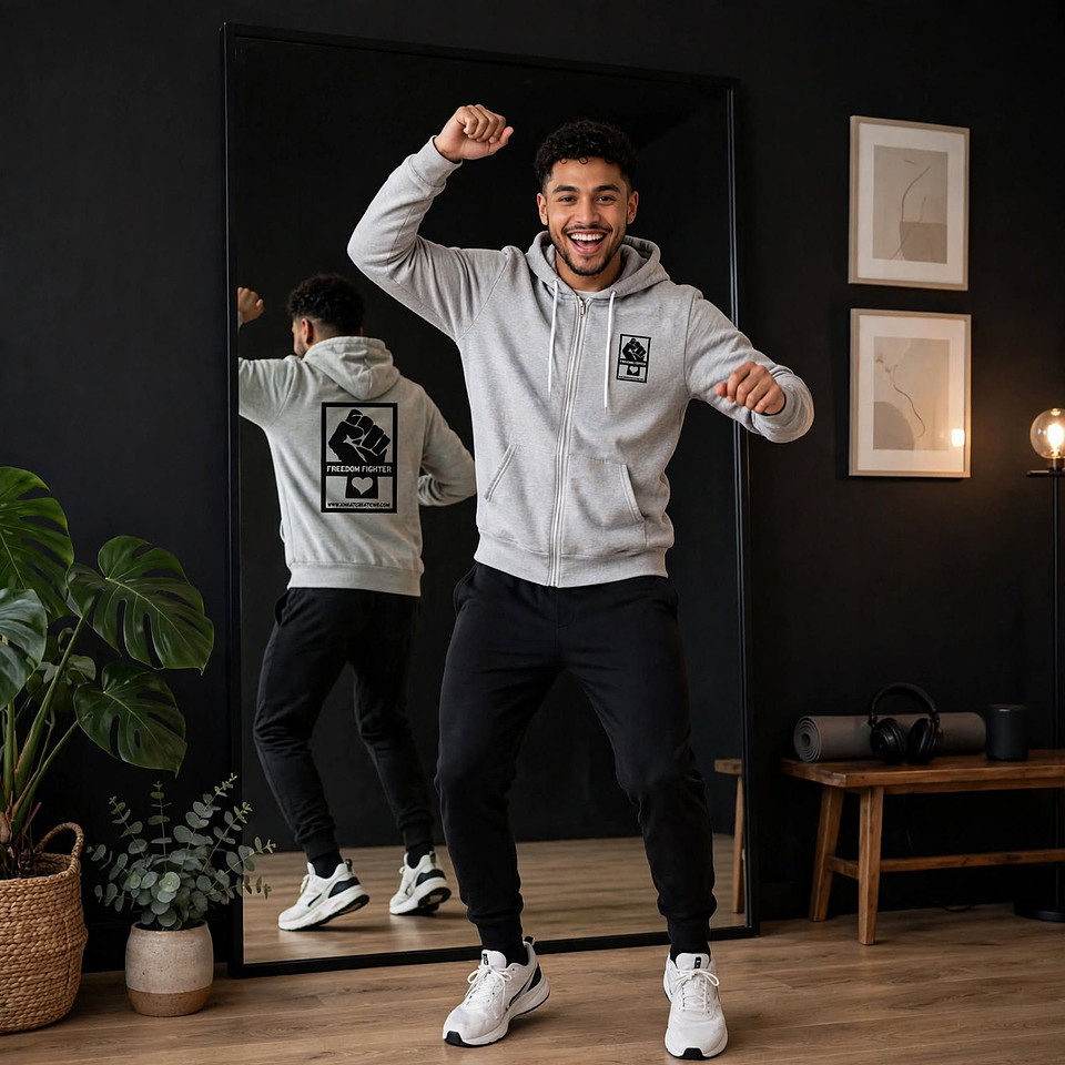 Full Zip Hoodie (Athletic Healther): Freedom Fighter