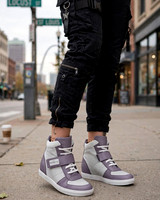 High Top Wedge Sneakers: Grapo