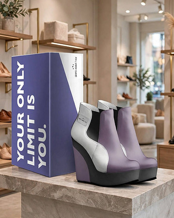 Wedge Ankle Boots: Grapo
