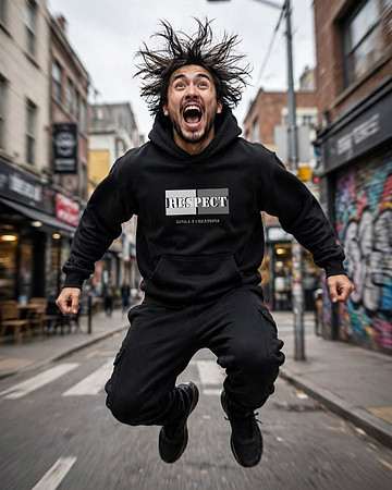 Premium Oversized Sweatshirt (Black): Respect