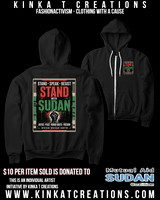 Adult Zip-Up Hoodie (Black): Stand With Sudan