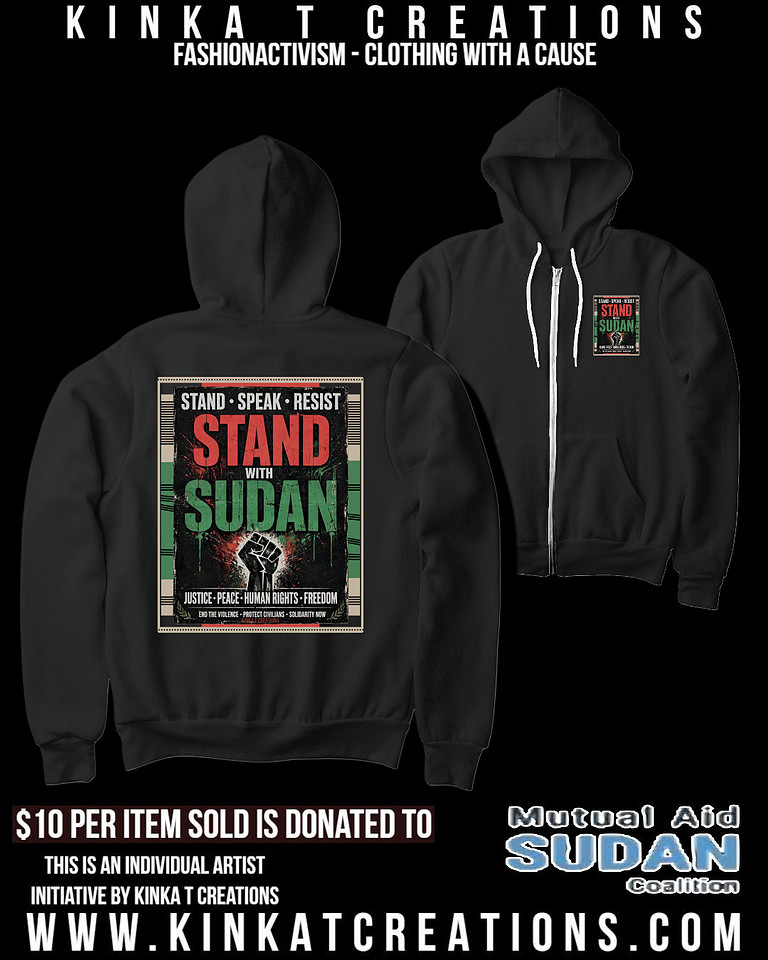 Adult Zip-Up Hoodie: Stand With Sudan