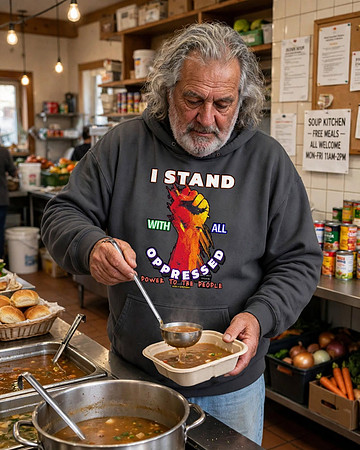 Premium Oversized Hoodie: I Stand With All Oppressed - Power To The People