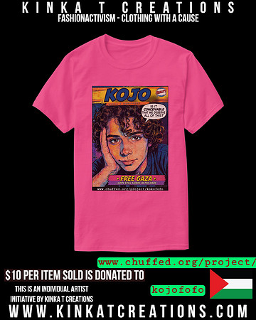 Basic Dark T-Shirt (Wow Pink): Kojo From Gaza
