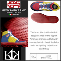 Retro Basketball High Top Shoes (Red): Hawks