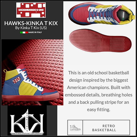 Retro Basketball High Top Shoes (Red): Hawks