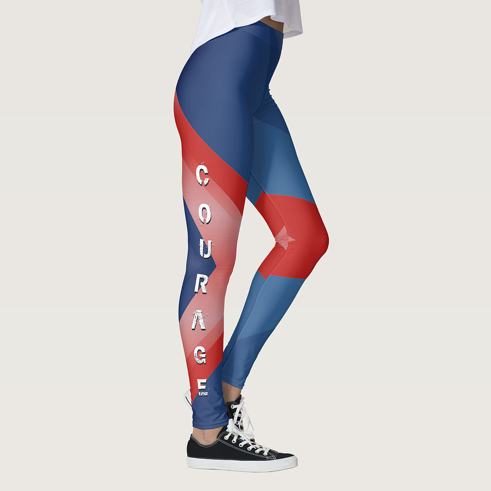 ($78) Hand Sewn Leggings: Courage (red)