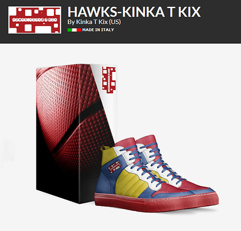 Retro Basketball High Top Shoes (Red): Hawks