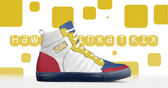 Retro Basketball High Top Shoes (Blue): Hawks
