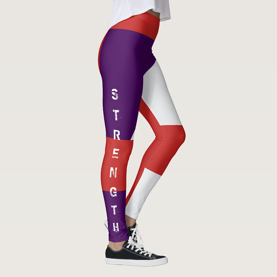 ($77.05) Hand Sewn Leggings: Strength (red)