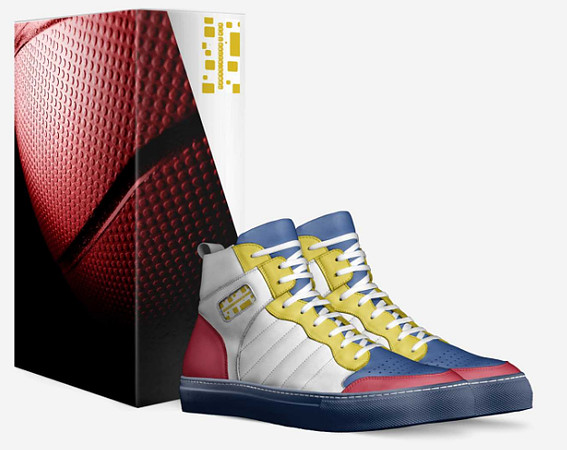 Retro Basketball High Top Shoes (Blue): Hawks