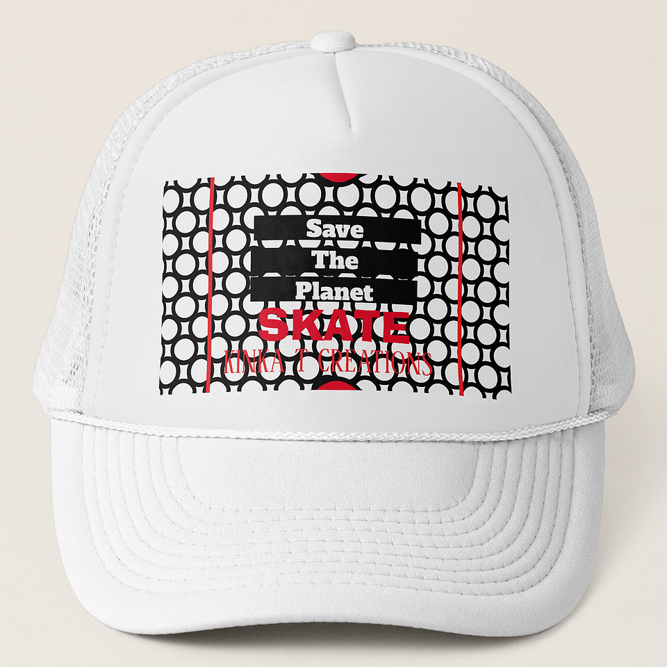 ($18.15) Trucker Hat: Save The Planet. Skate.