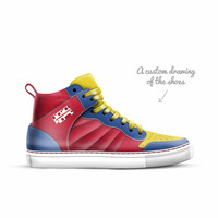 Retro Basketball High Top Shoes (White): Hawks