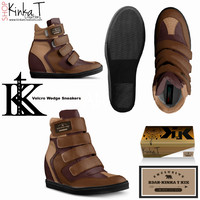 Velcro Wedge Sneakers: B3AR Brown