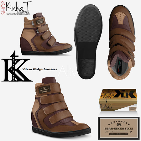 Velcro Wedge Sneakers: B3AR Brown