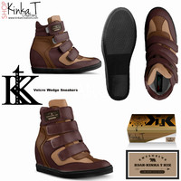 Velcro Wedge Sneakers: B3AR Cognac
