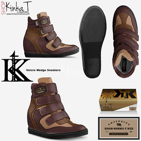 Velcro Wedge Sneakers: B3AR Cognac