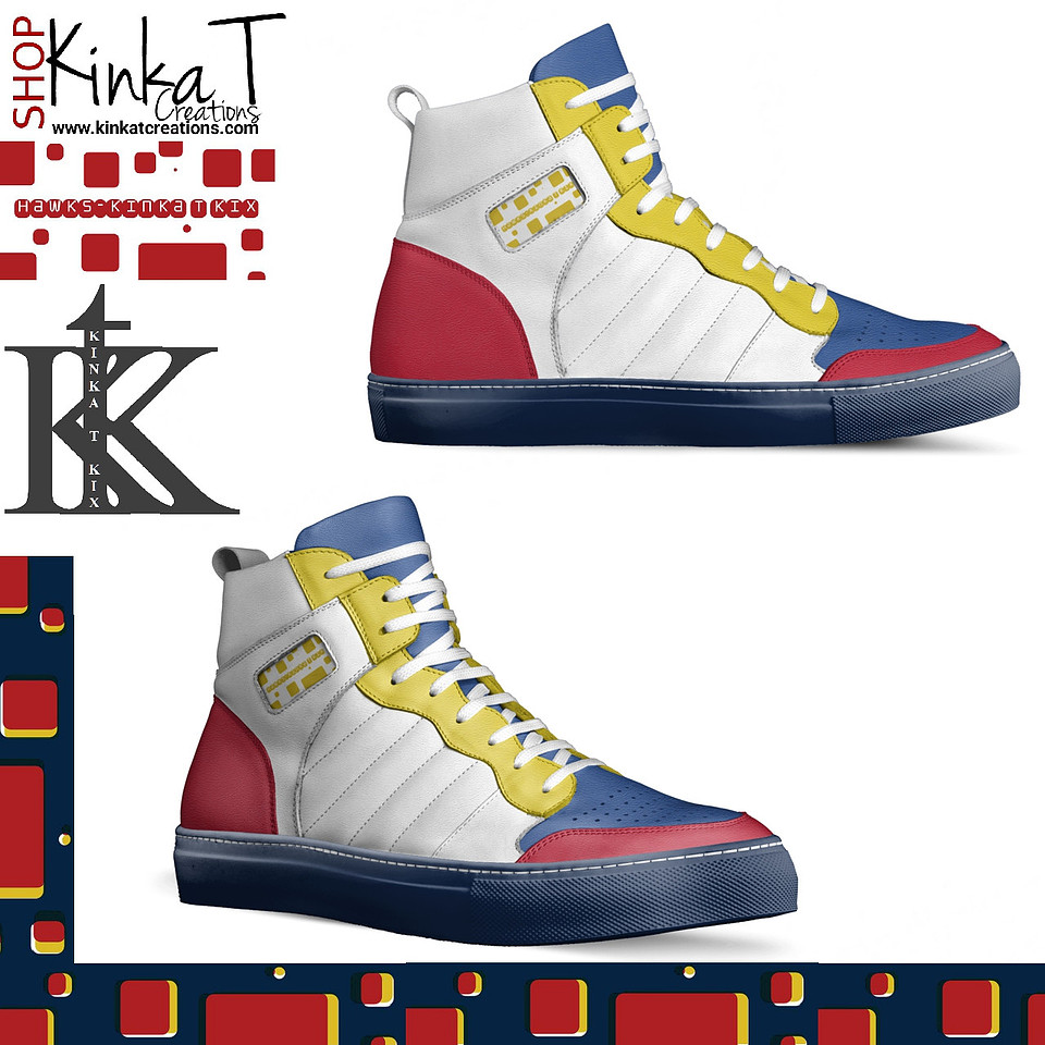 Retro Basketball High Top Shoes (Blue): Hawks