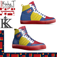 Retro Basketball High Top Shoes (Red): Hawks