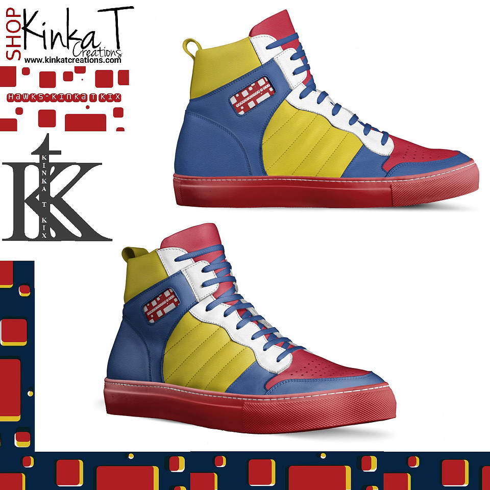 Retro Basketball High Top Shoes (Red): Hawks