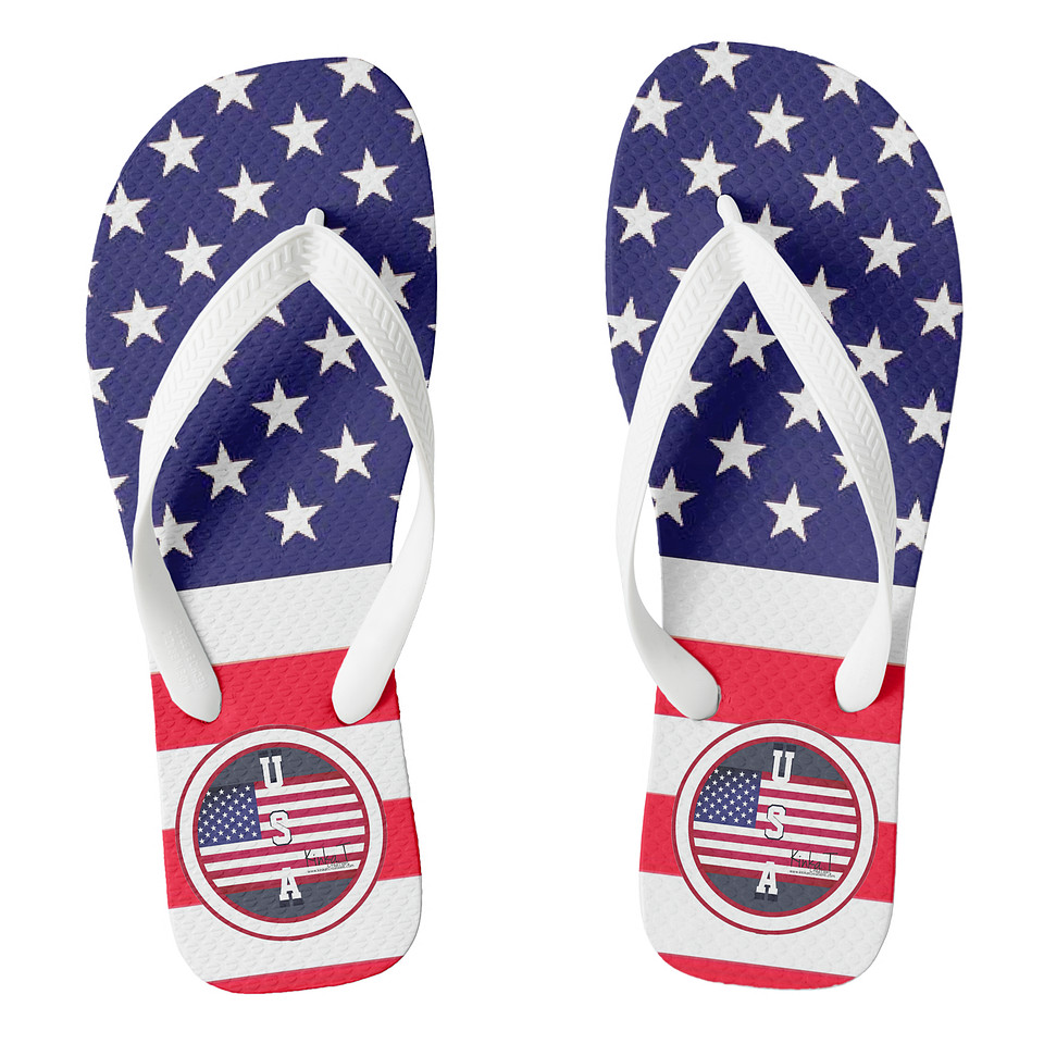 U.S.A. Kinka T Creations Flip Flops