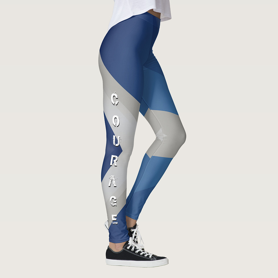 ($78) Hand Sewn Leggings: Courage (grey)