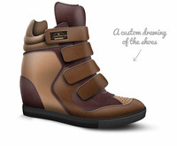 Velcro Wedge Sneakers: B3AR Brown