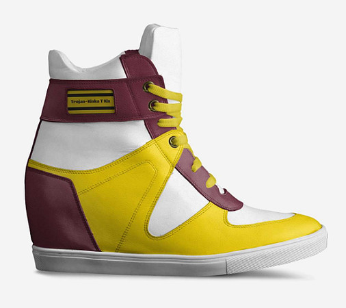 Lace Up Wedge Sneakers - Trojan