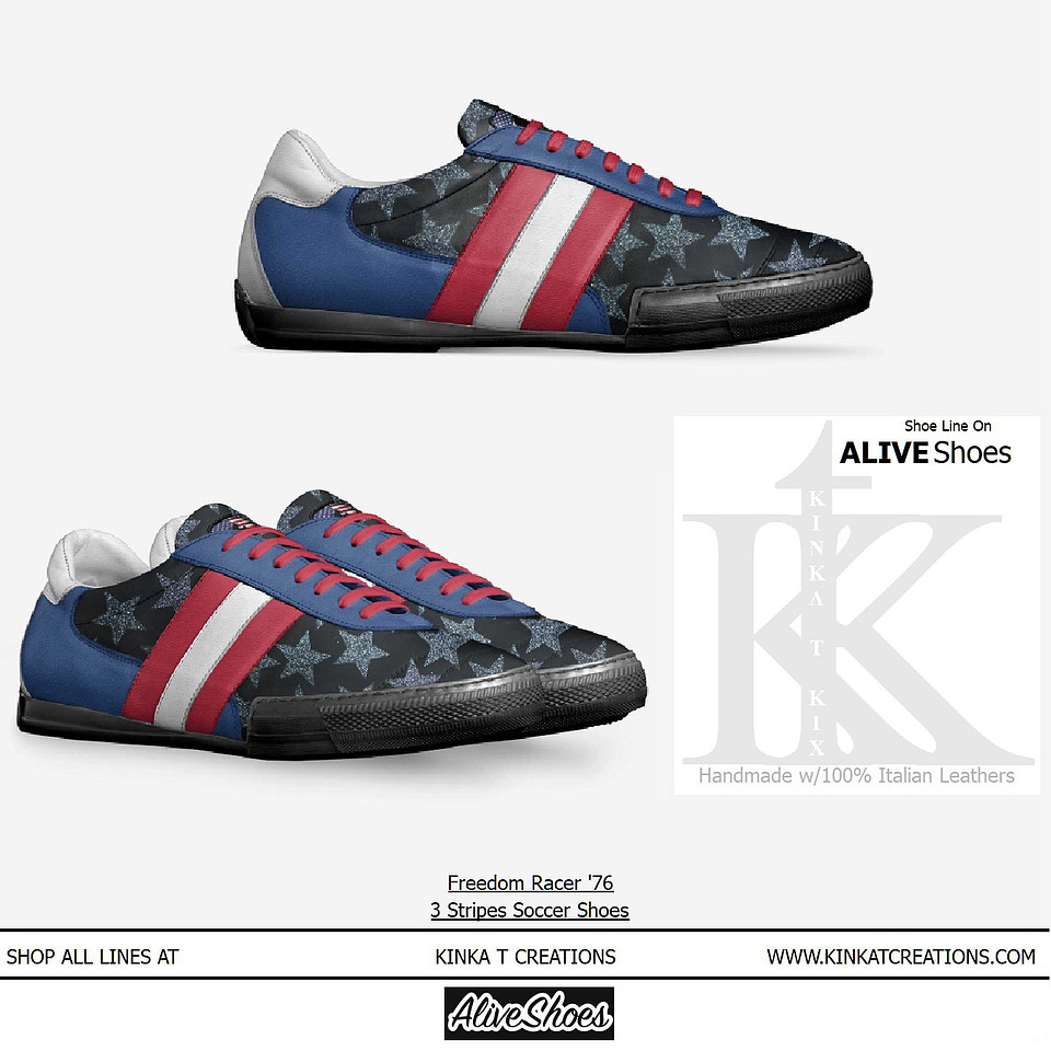 3 Soccer Style Sneakers  - Freedom Racer '76