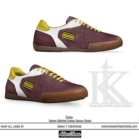 Soccer Style Stitched Sneakers - Trojans